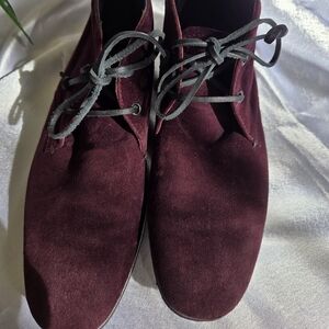 Tod's Dark Red Suede Chukka Boots